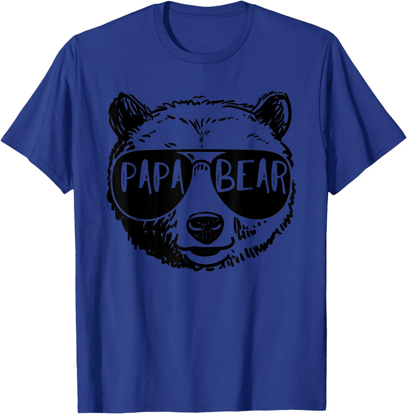 Funny Bear Face Shirt Family Matching Gifts Mens Papa Bear Face Sunglasses Grandpa Granddad Father's Day T-Shirt - Royal Blue