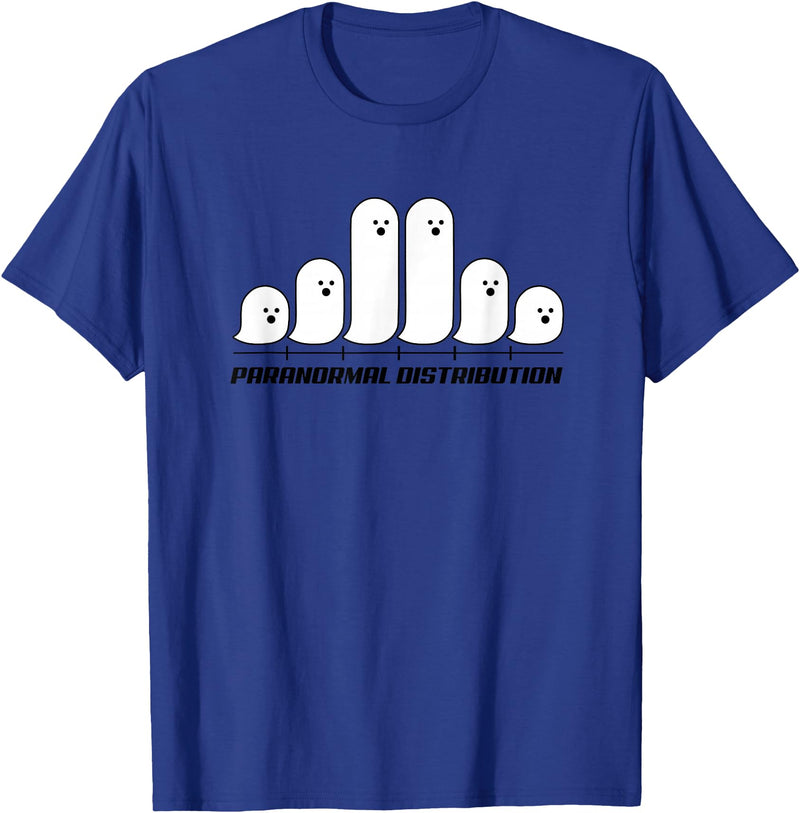 Halloween Math Ghosts Paranormal Distribution Tops Funny Halloween Math Paranormal Distribution Ghost Curve T-Shirt - Royal