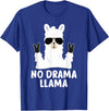 No Drama No Pob-Llama Alpaca Gifts No Drama Llama Alpaca with Sunglasses Llama Alpaca T-Shirt - Royal Blue