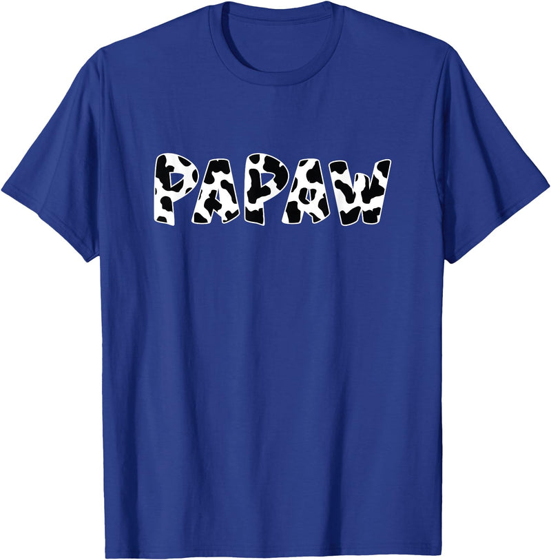 funny saying Gifts for Family Members and more Papaw Cow Print Cow Pattern T-Shirt - Royal Blue