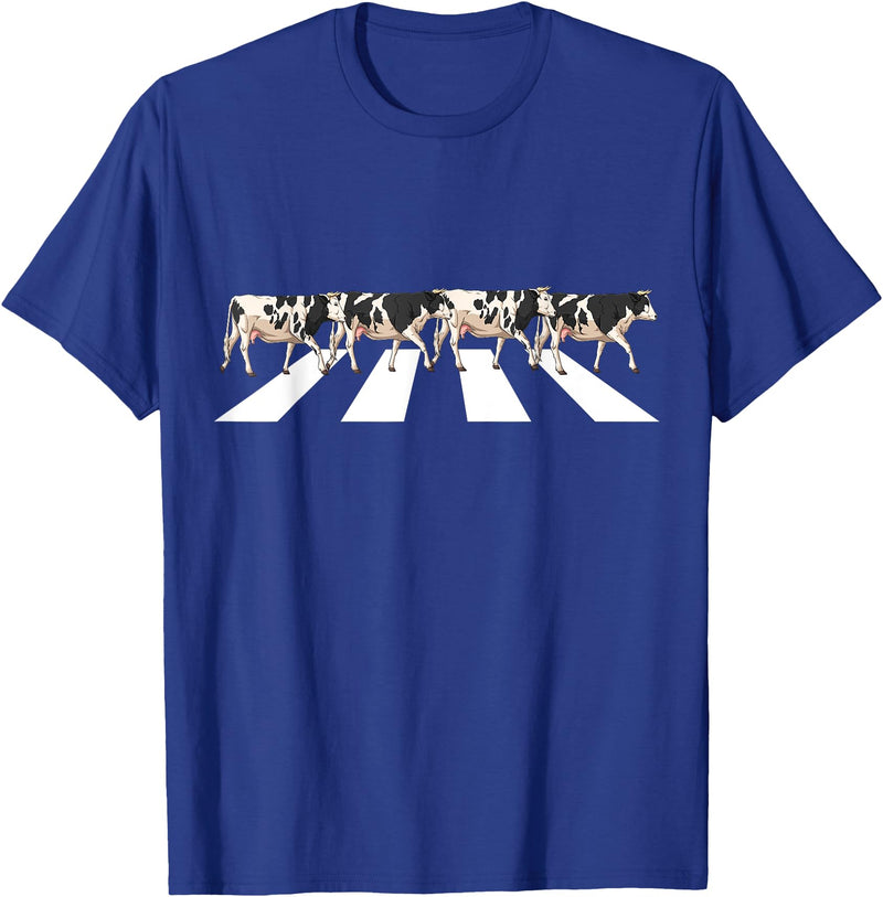 Funny Cow Shirt Women Men Girls Kids Boys Gifts Funny Crosswalk Cows Farming farm Cow Girl Boy Women Men Kid T-Shirt - Royal