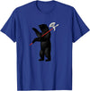 RealCoolShirts AWESOME AXE BEAR - Yaroslavl Russia Flag Halberd Bear Shirt T-Shirt - Royal Blue