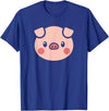 SHIRTSIDE PIG Pig Face Shirt Gift For Pig Lover T-Shirt - Royal Blue