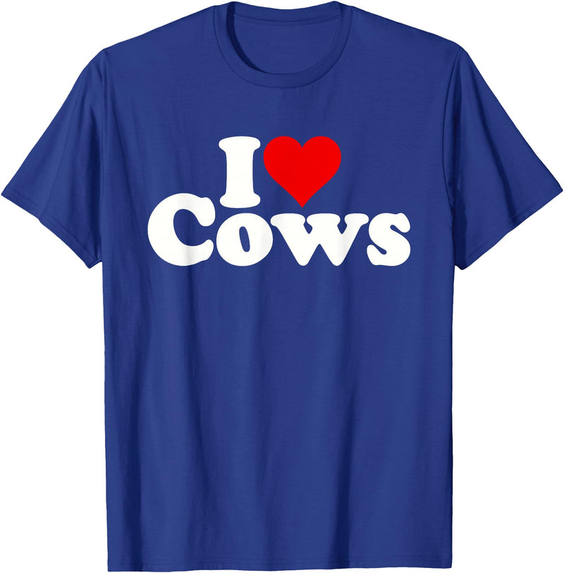 I HEART LOVE COWS I Love Heart Cows T-Shirt - Royal Blue