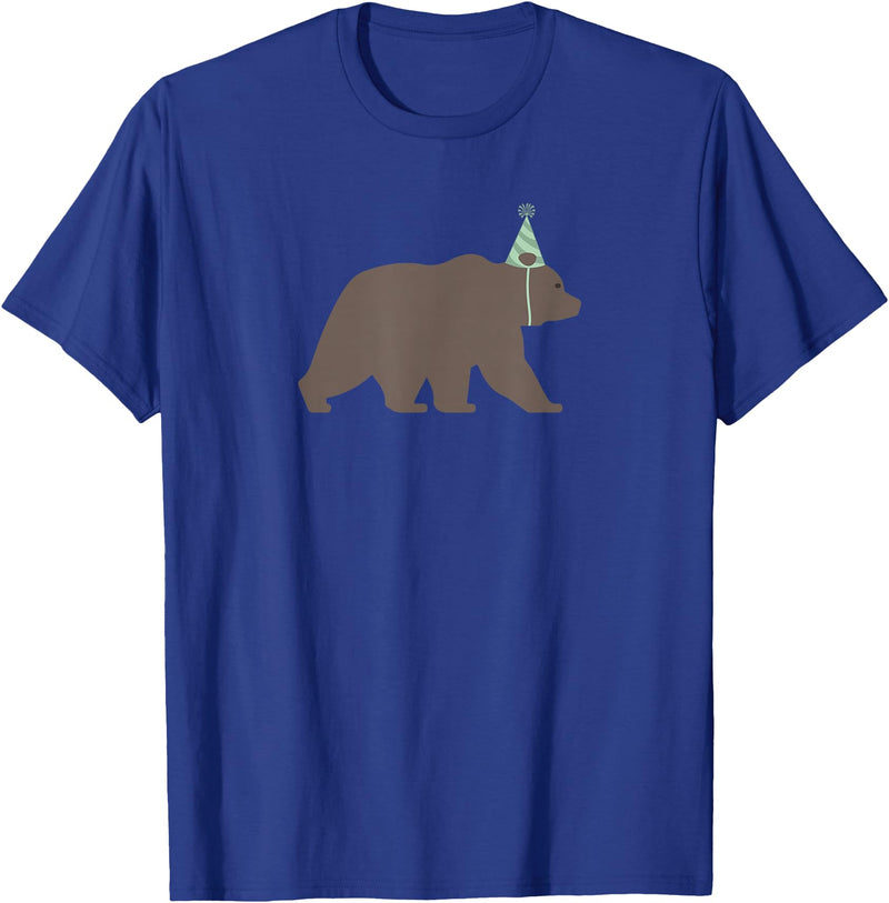 Birthday Animalz Bear Birthday T-Shirt, Kids Animal Birthday Shirt T-Shirt - Royal Blue
