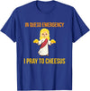 Green Cow Land In Queso Emergency I Pray To Cheesus T-Shirt - Royal Blue