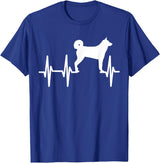 Dog Silhouette Heartbeat Line T-Shirt