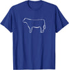 Simmental Cow Lineart T-Shirt - Royal Blue