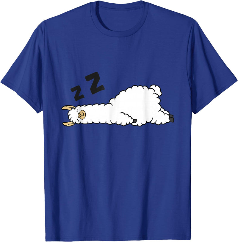 Sleeping Animals Tees And Gifts Llama Sleeping Tired Llama Napping Llama T-Shirt - Royal Blue