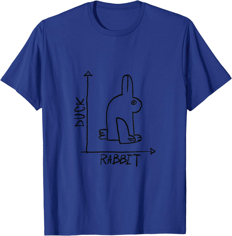 Funny Rabbit or Duck Animal Diptych Rabbit T-Shirt in Royal Blue