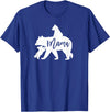 Artsy Mommy Bear Silhouette Nature Family Gifts Mama Bear 2 Baby Bear Cubs Playing Riding on Back T-Shirt - Royal Blue