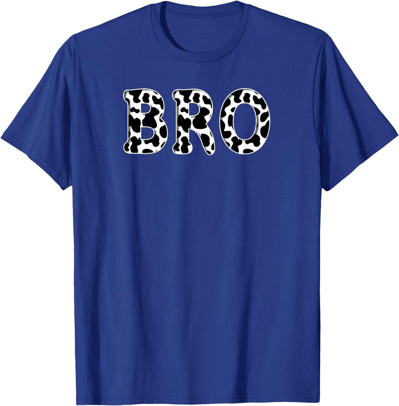 Cow Pattern Print Family Matching Birthday Apparel Cow Bro Birthday Family Matching Girl Boy Farm Birthday T-Shirt - Royal