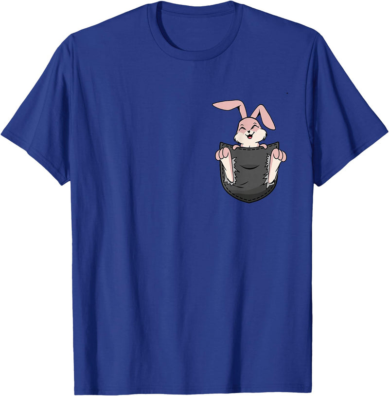 Cute Rabbit Bag Lover Bunny Graphic T-Shirt in Royal Blue
