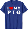 I Heart My Everything - Collection I Love My Pig T-Shirt - Royal Blue
