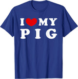 I Heart My Everything - Collection I Love My Pig T-Shirt - Royal Blue