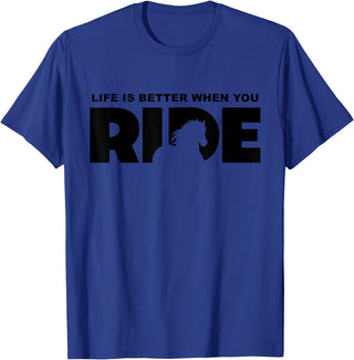 BASBO Horse Riding T-Shirt - Royal Blue