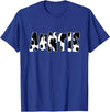 funny saying Gifts for Family Members and more Auntie Cow Print Cow Pattern T-Shirt, Black - Royal Blue