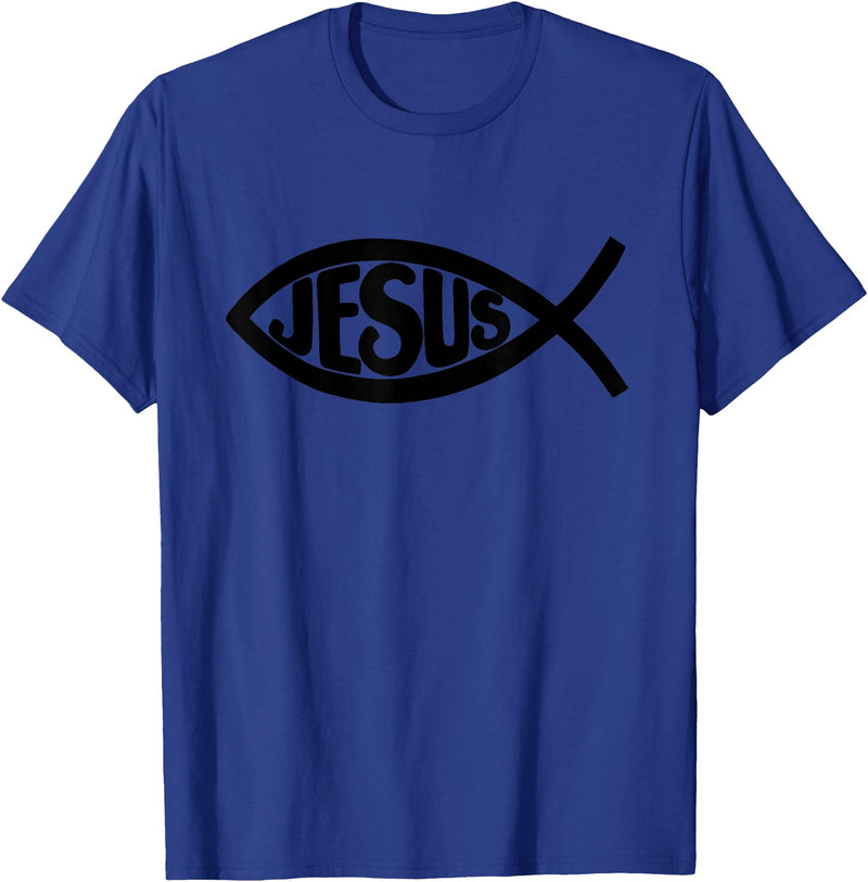 True Believing Christian Tees Jesus Fish T-Shirt - Royal Blue