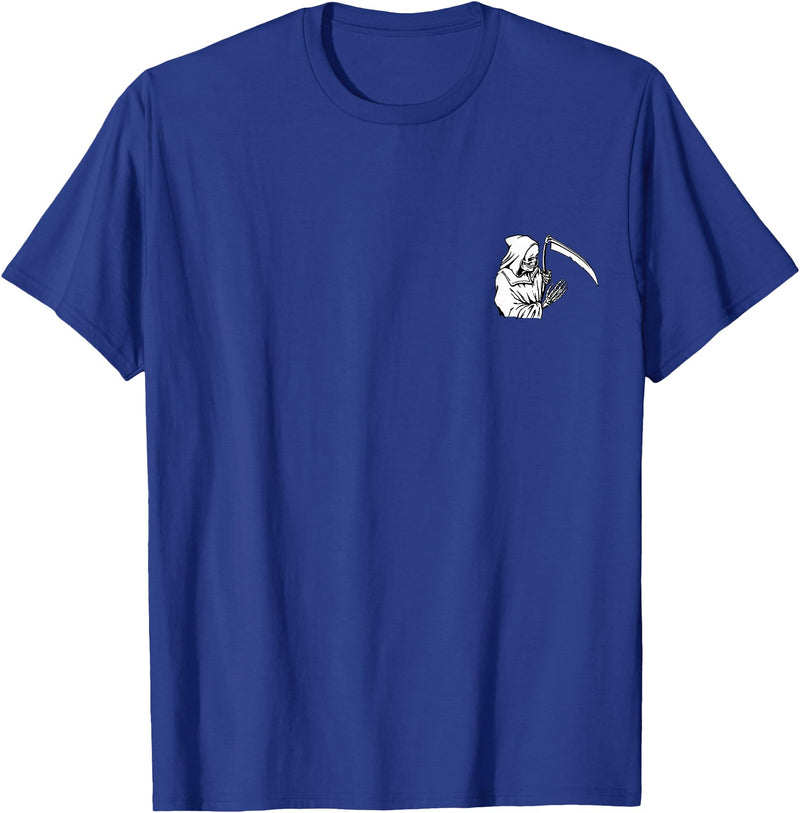 Pocket Corner Styles Grim Reaper Skeleton Pocket Corner T-Shirt - Royal Blue