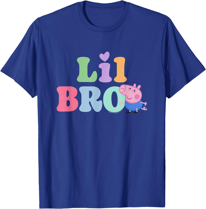 Peppa Pig 20th Anniversary Lil Bro Colorful Logo T-Shirt - Royal Blue