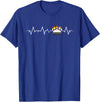 Bear Community Bear Brotherhood Gay Men Gifts Gay Bear Pride Heartbeat Paw Bear Flag Colors T-Shirt - Royal Blue