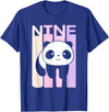 Kids 9 Year Old Cute Panda Bear Birthday Decoration Party T-Shirt - Royal Blue