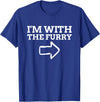 Furry Fandom Gifts I'm with The Furry T-Shirt - Royal Blue