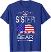 Patriotic Sister Bear Family Fun Sapphire Star Cool Patriotic Sister Bear Matching Family Flag 4th Of July T-Shirt - Royal Blue