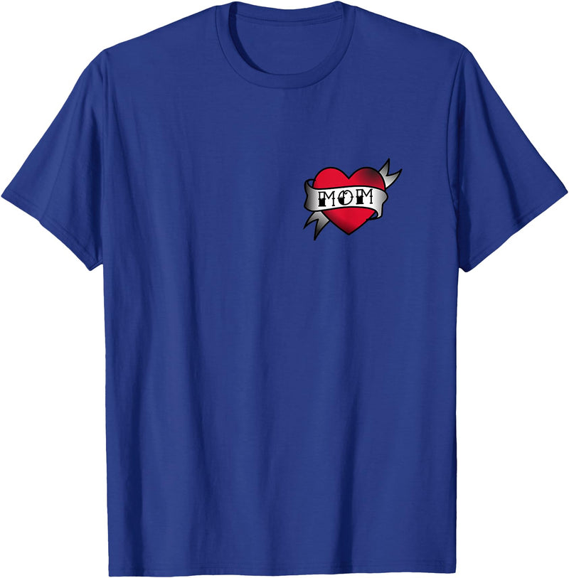 Mama Bear Tee Shirts Mom Heart Tattoo T-Shirt T-Shirt - Royal Blue