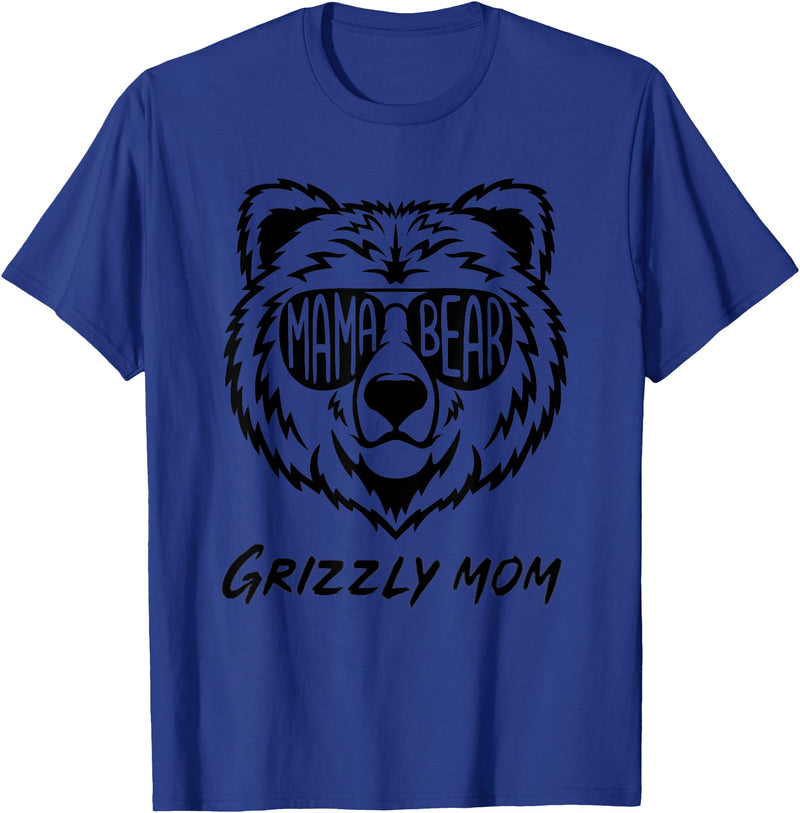 Mama Bear Grizzly Mom T-Shirt - Royal Blue