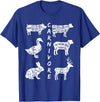 The Carnivore Carnivore - Cow Pig Duck Lamb Rabbit Deer T-Shirt - Royal Blue