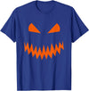 Halloween Designs. Pumpkin Jack O Lantern Scary Face Halloween Costume Graphic T-Shirt - Royal Blue