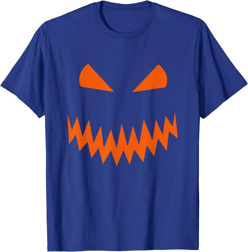 Halloween Designs. Pumpkin Jack O Lantern Scary Face Halloween Costume Graphic T-Shirt - Royal Blue