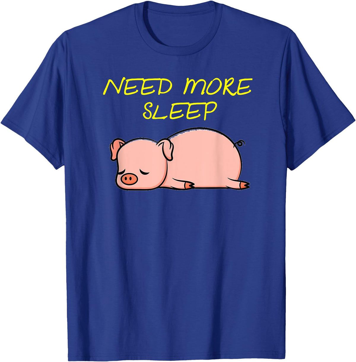 Cute Animal Pyjama Sleep Bed Outfits Funny Sleeping Pig Pajama Design for Bedtime T-Shirt - Royal Blue