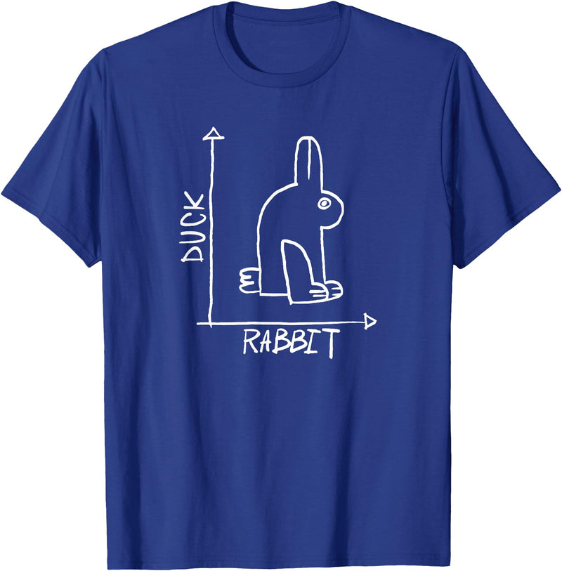 Rabbit or Duck - Optical Illusion T-Shirt in Royal Blue