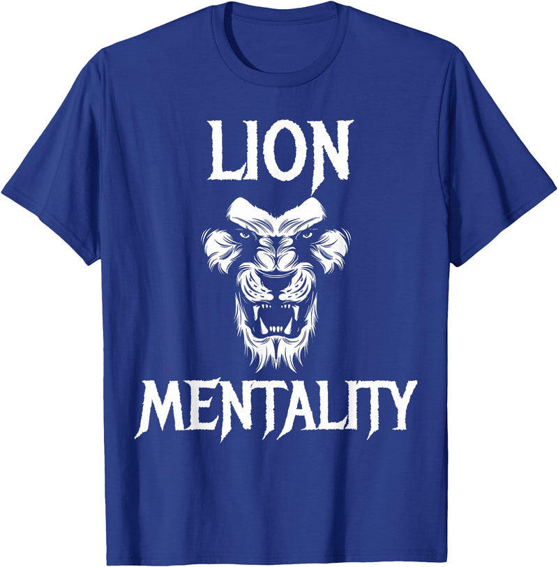 Lion Judah Shirts Animal Tees Lion Mentality Animal T-Shirt King Tees T-Shirt - Royal Blue