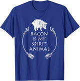 Pig Tees by MasArt Bacon is my Spirit Animal Funny Pig T-Shirt Distressed Gift T-Shirt - Royal Blue