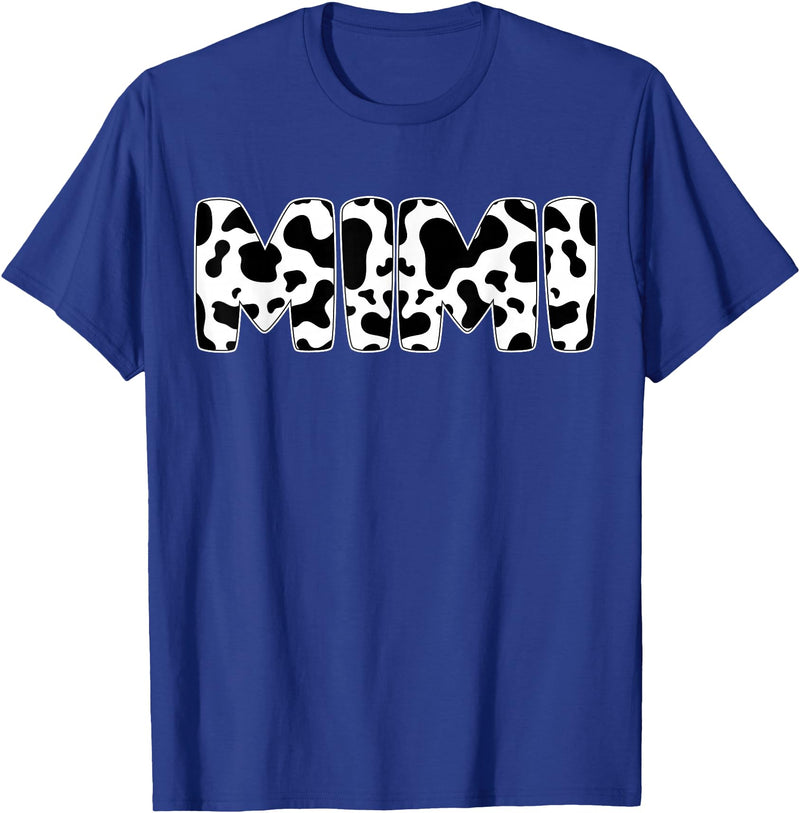 Family Matching Gifts Cow Mimi Cow Print Cow Pattern Mother's Day T-Shirt - Royal Blue
