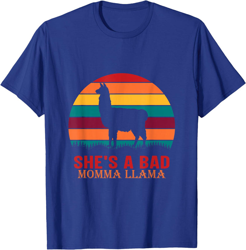 funny momma llama apparel for women & bride mom hot mamma llama needs no drama mama lama mama llama T-Shirt - Royal Blue