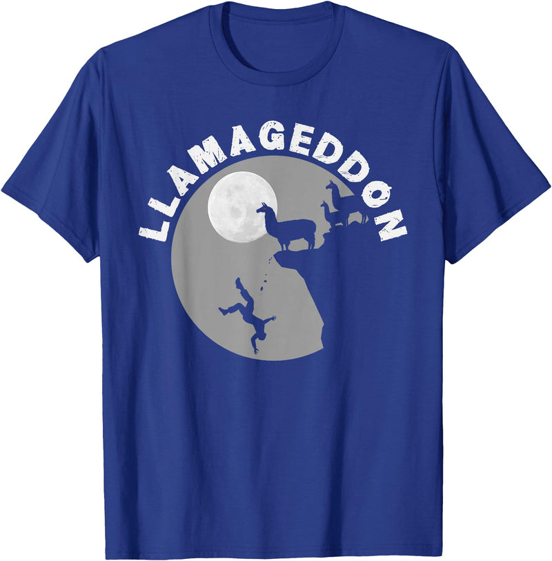 Funny Llama Tshirts for Farm Pet Animal Fans Funny Llamageddon T-Shirt for Llama Barnyard Lovers T-Shirt - Royal Blue