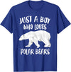 Polar Bear Lover Gift Just A Boy Who Loves Polar Bears T-Shirt Bear Lover Gift T-Shirt - Royal Blue