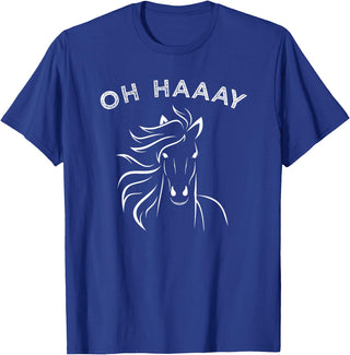 Horse Tee Apparel Funny Oh Haaay Horse T-Shirt, Funny Oh Hey Horse Tee T-Shirt - Royal Blue