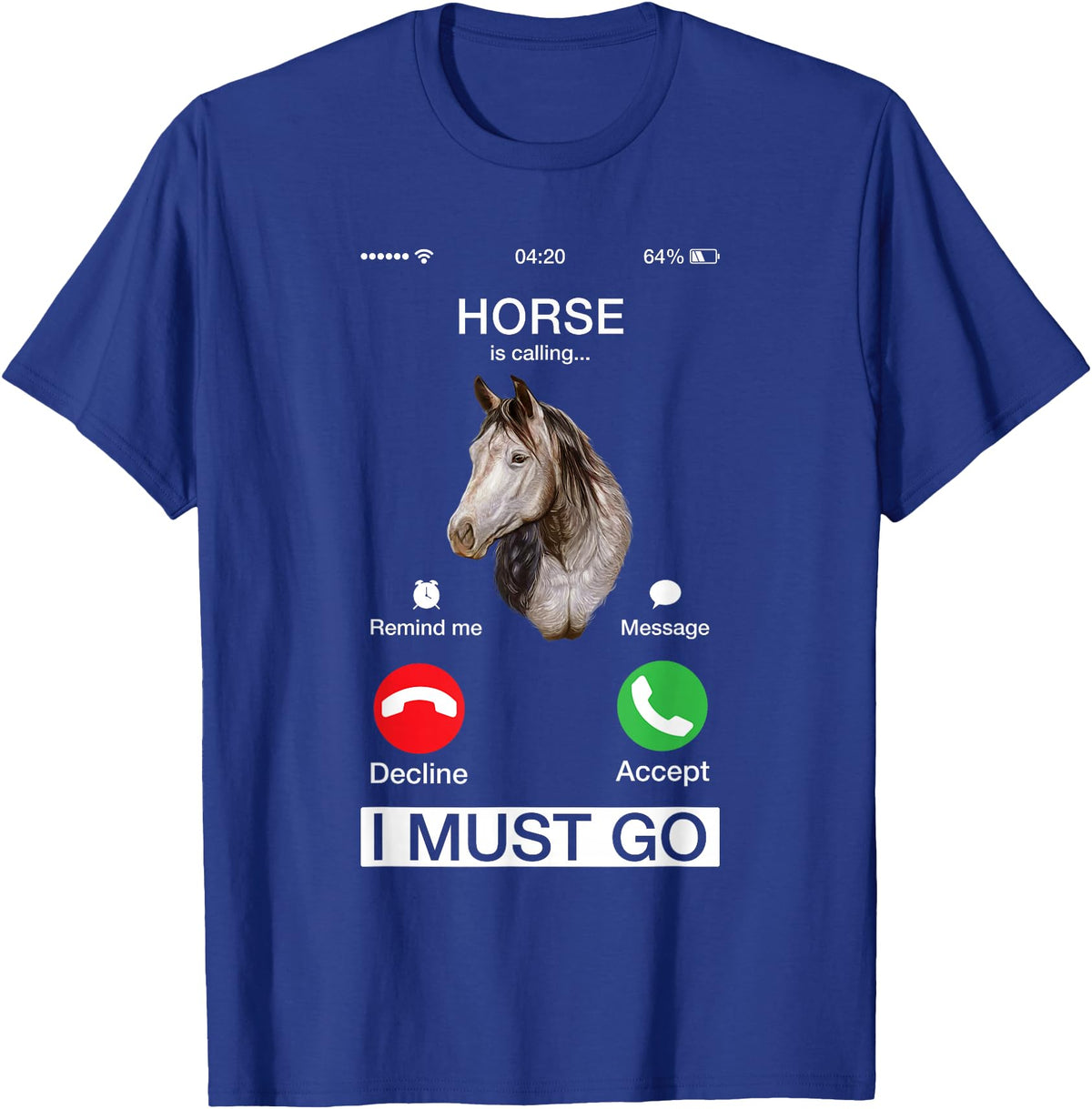 Horse Art Vibes Horse Calls Cute Equine Art Racing Animal Lover Novelty T-Shirt - Royal Blue