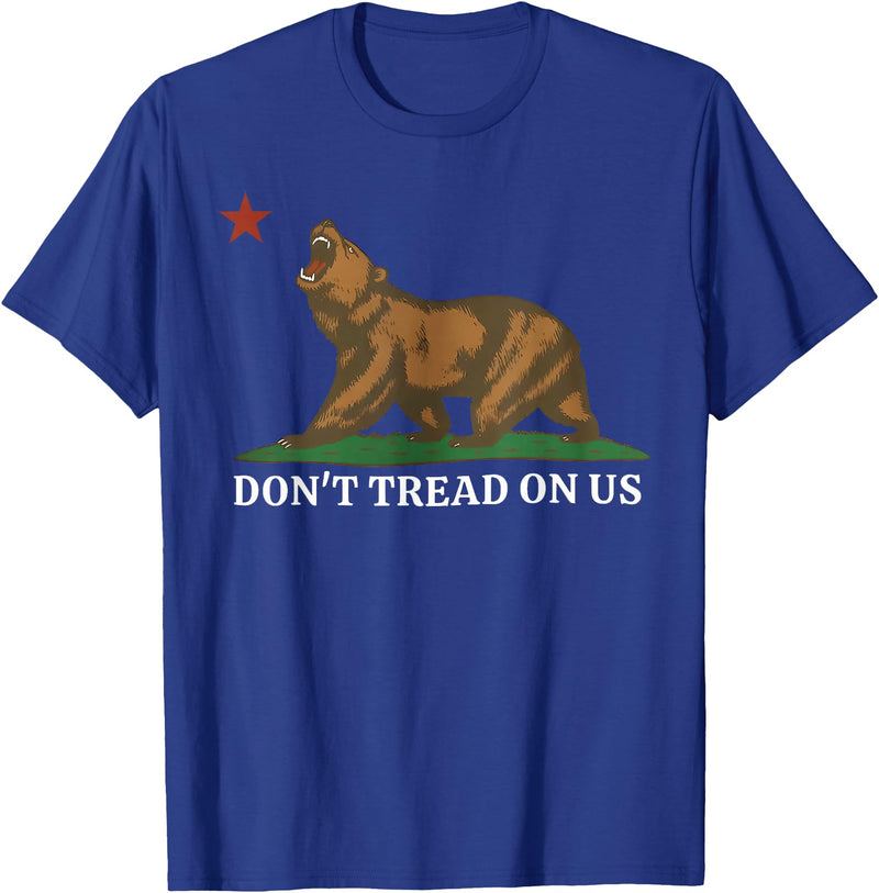 Dont Tread On Us Bear California Patriot Tee Don't Tread On Us California Bear Patriotic T-Shirt - Royal Blue
