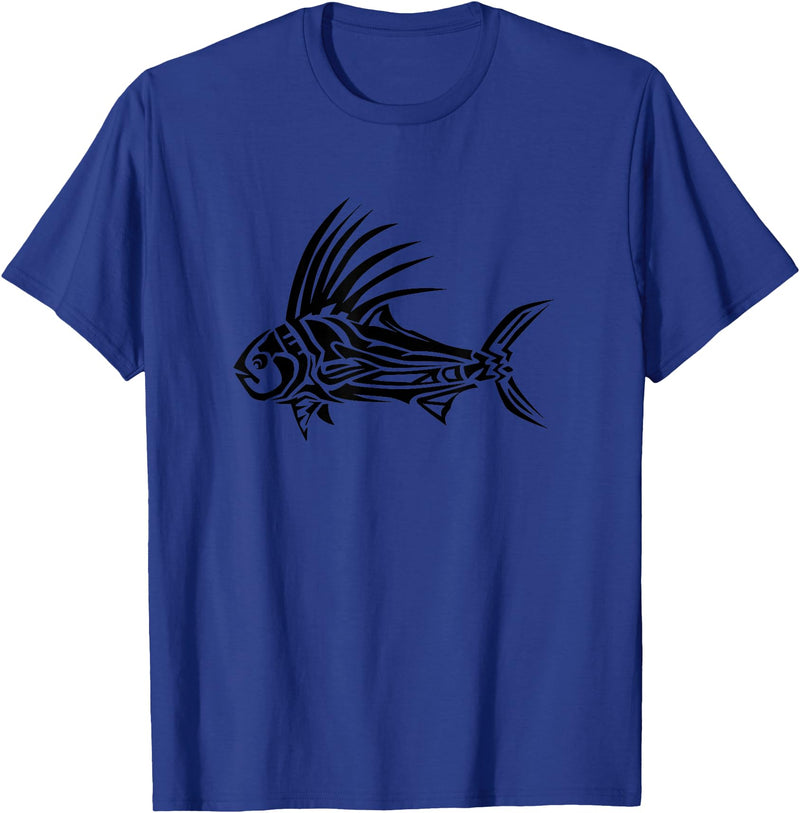 Fishing Tee Shirts & Fisherman Gifts Roosterfish Shirt - Cool Rooster Fish Tribal Design T-Shirt T-Shirt - Royal Blue