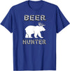 funny Beer Hunter shirt Funny Bear Deer BEER Hunting Tee Shirt T-Shirt - Royal Blue