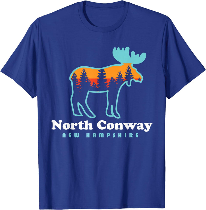 North Conway NH North Conway New Hampshire Moose Mountains T-Shirt - Royal Blue
