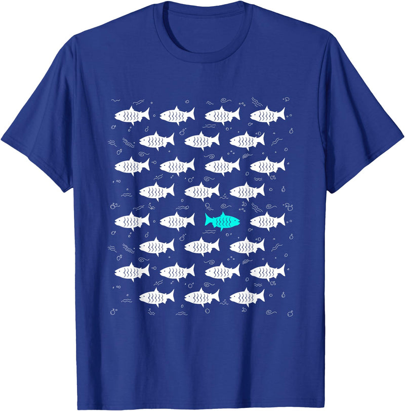 Fish Swimming Against the Ocean By Raminz Fish Swimming Against the Ocean and against Current design T-Shirt - Royal Blue