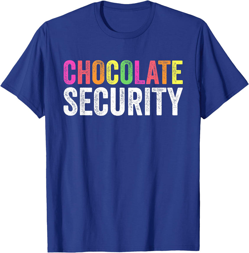 Funny Chocolate Security Costume Funny Chocolate Security Halloween Costume Easter T-Shirt - Royal Blue