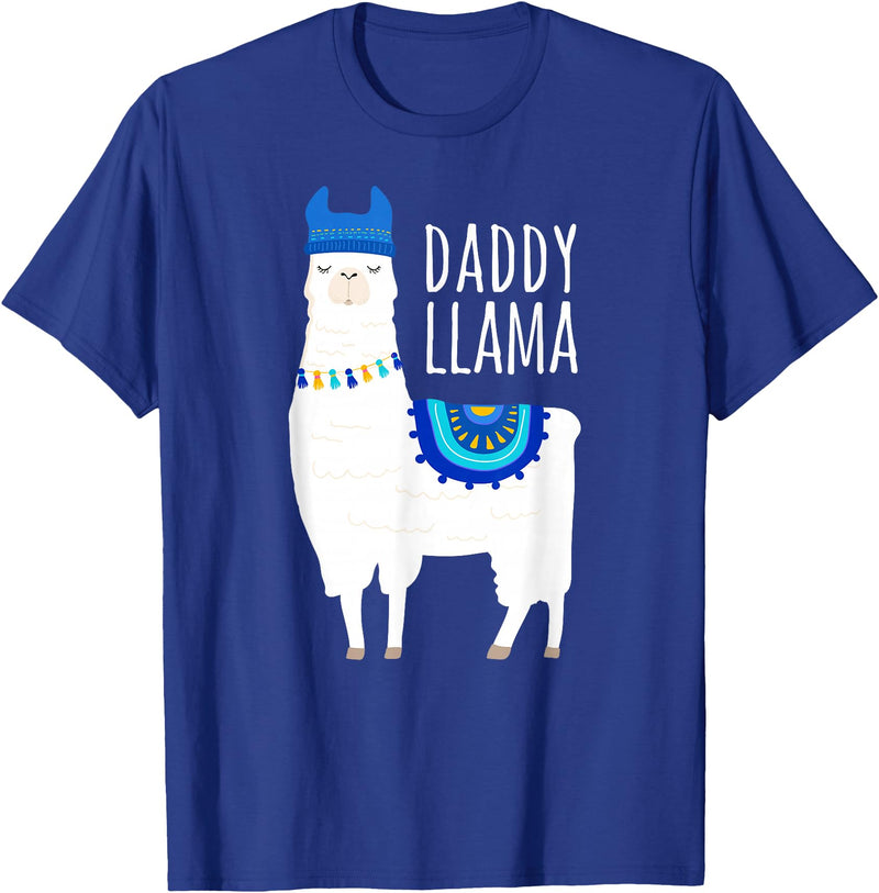 Mama Llama Lover Gifts by Memme Daddy Llama Gift Shirt for Men, Dad T-Shirt - Royal Blue